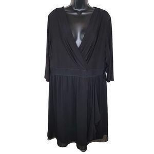 Lane Bryant Black Chiffon knee length dress Size 18